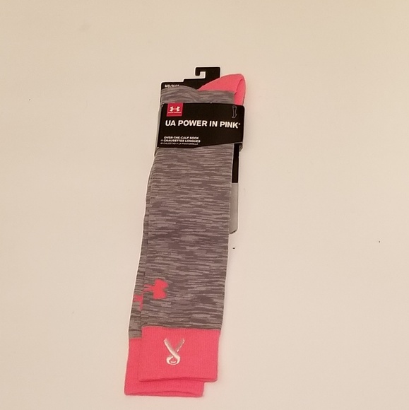 Under Armour Accessories - Under Armour Power in Pink -Breast Cancer Socks